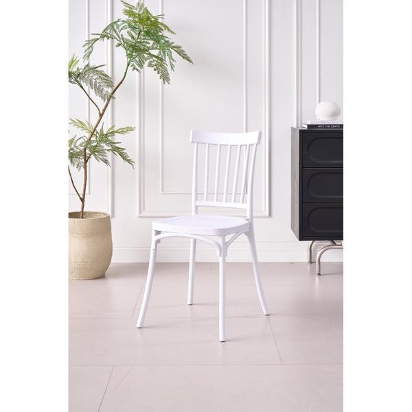 Silla Claus, Color Blanco, Con espaldar y diseño minimalista