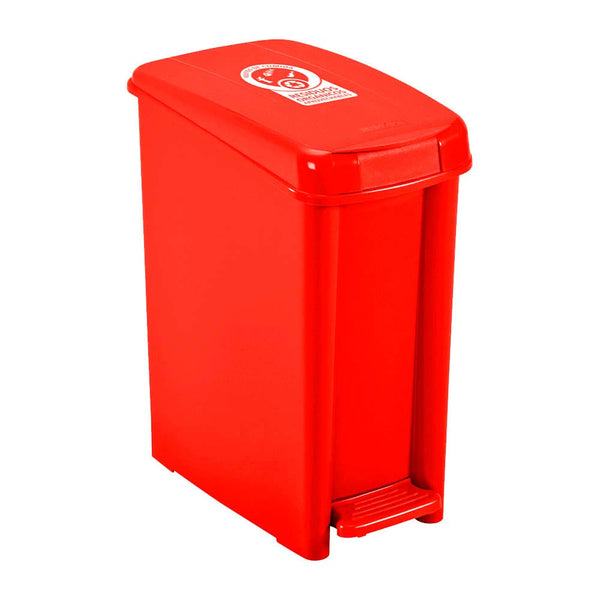 Basurero Pedal Delgado 10 Litros Rojo