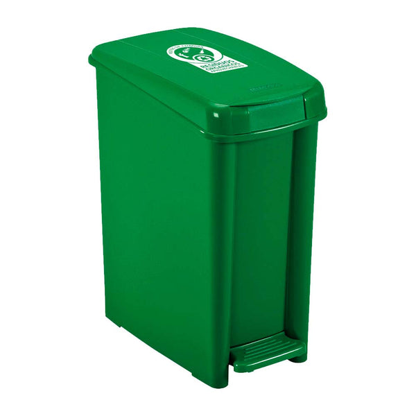 Basurero Pedal Delgado 10 Litros Verde