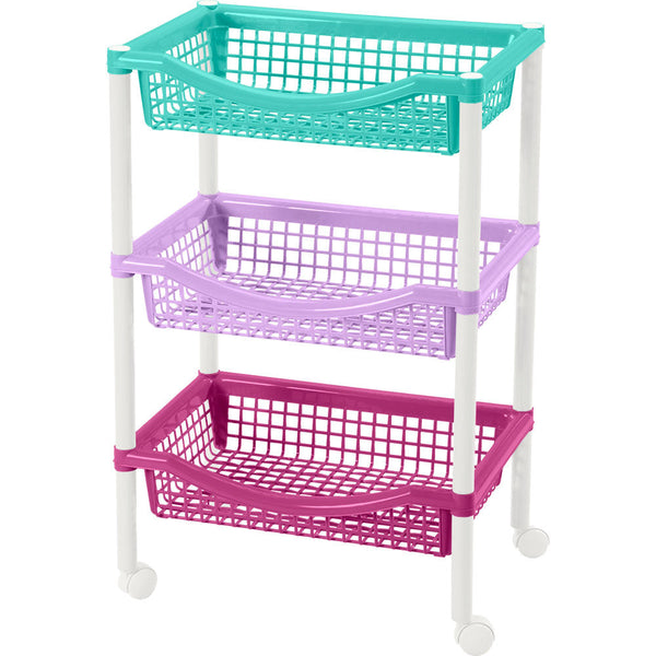 Canasta Móvil Rectangular de 3 Niveles Glam