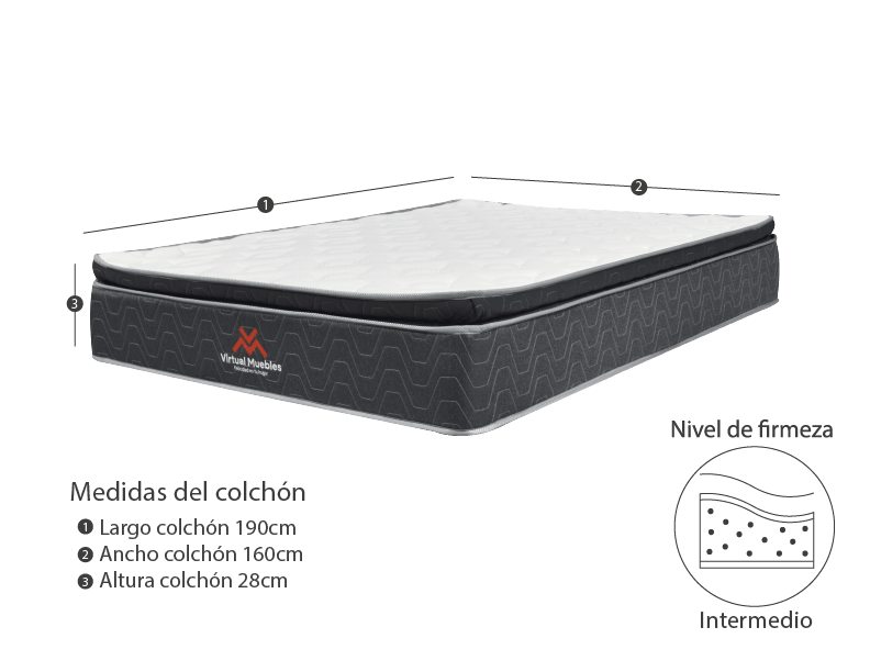 Combo para Habitación Atlantis, incluye Cama Queen y Colchón.