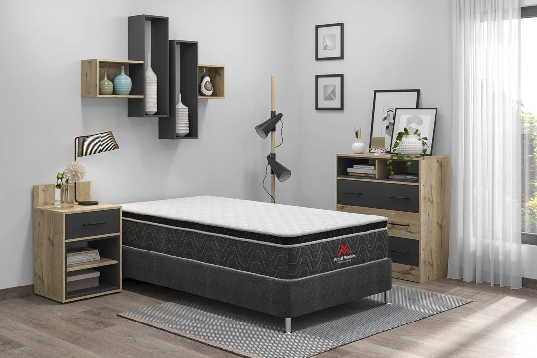 Combo para Habitación Oriel, incluye Base Cama sencilla y Colchón.