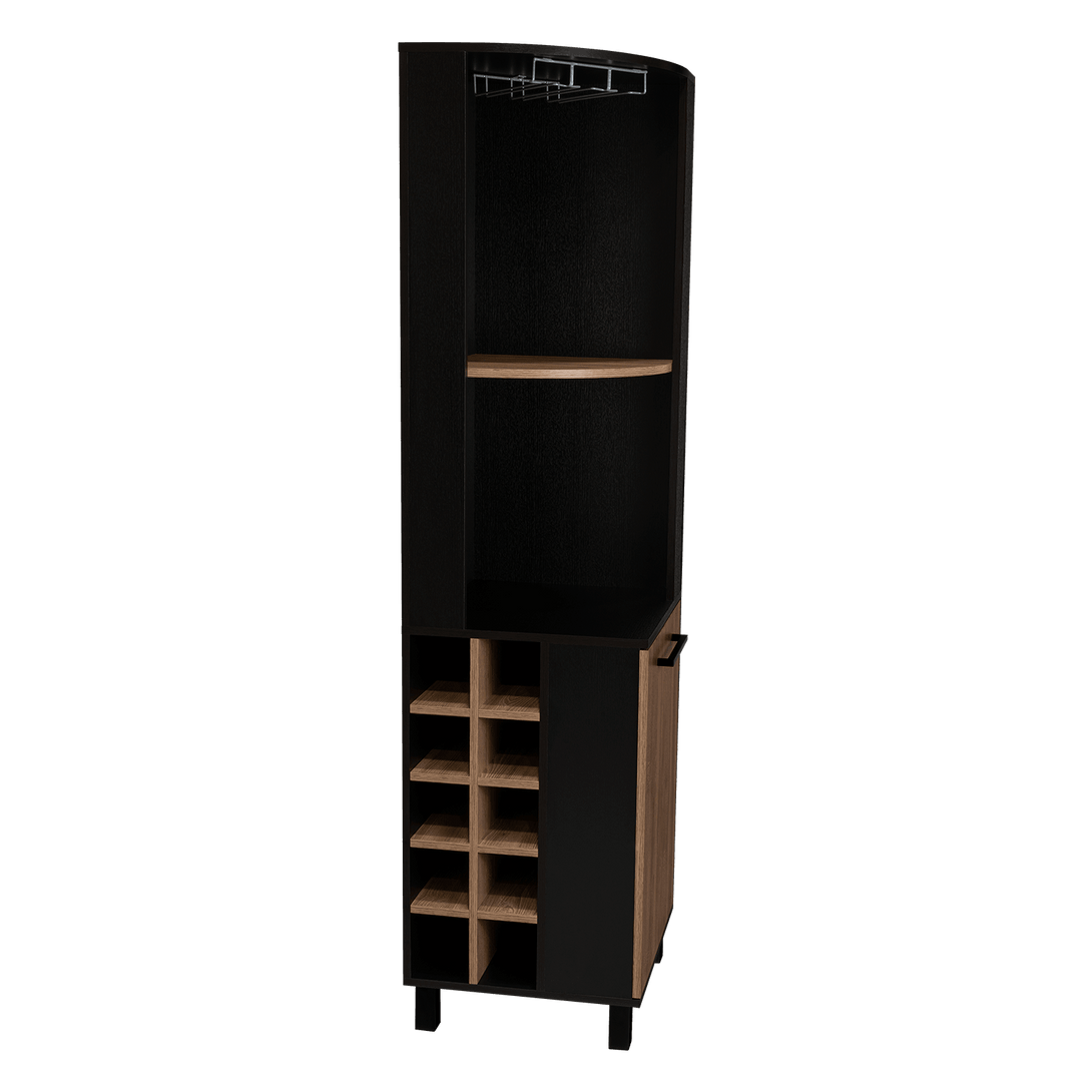 Bar Esquinero Wesley, Wengue y Miel, con dos Entrepaños una Puerta - VIRTUAL MUEBLES