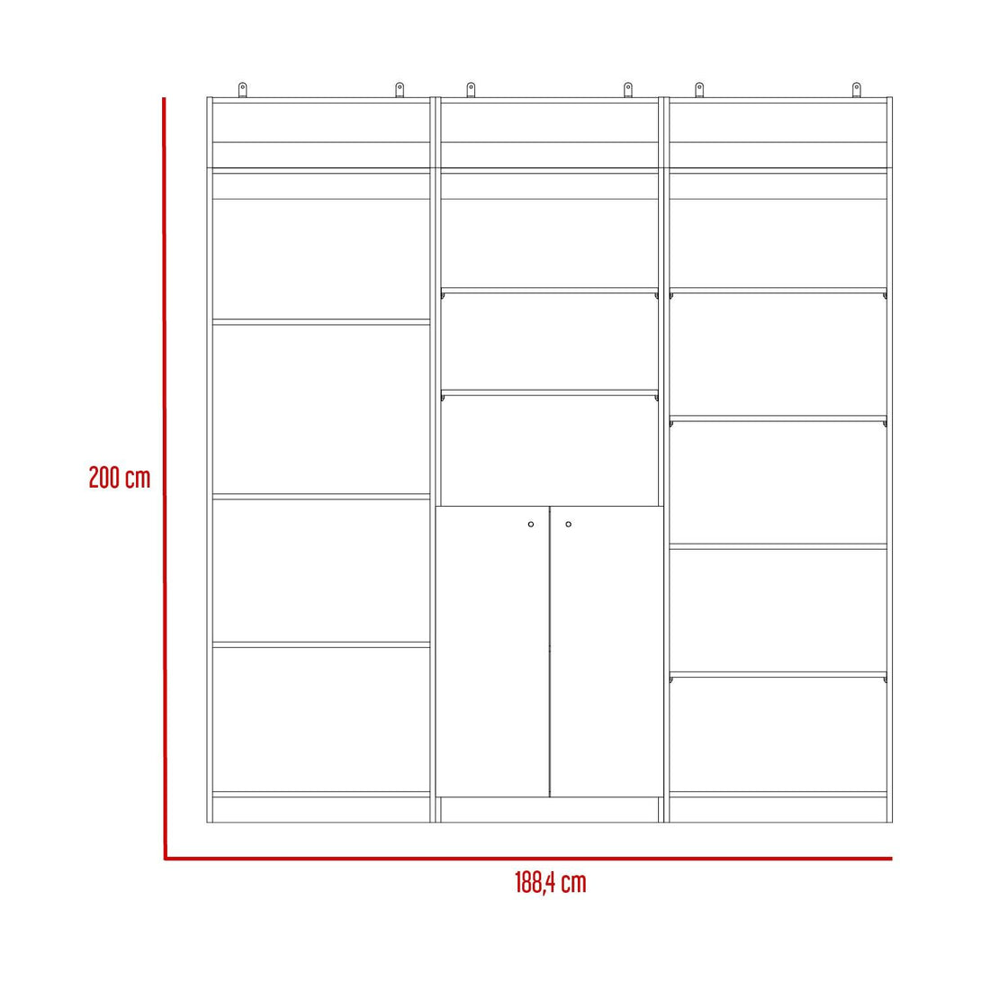 Combo de Bibliotecas Home, Wengue, Incluye Tres Bibliotecas y Tres Complementos - VIRTUAL MUEBLES