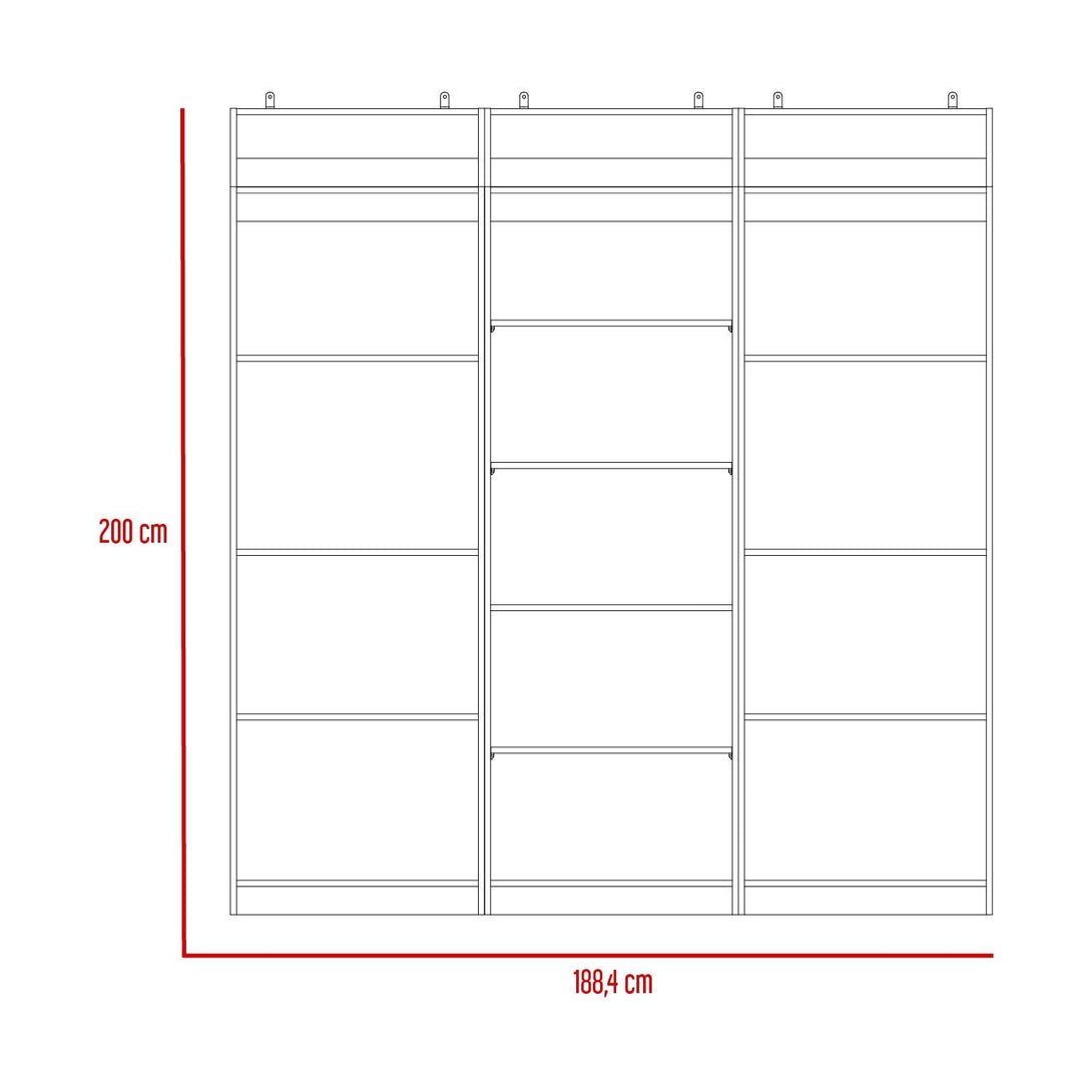 Combo de Bibliotecas Home, Wengué, Incluye Tres Bibliotecas sin puertas y Tres Complementos - VIRTUAL MUEBLES