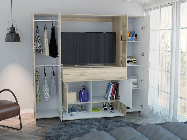 Closet Jakob color Café claro y Blanco para Habitación.
