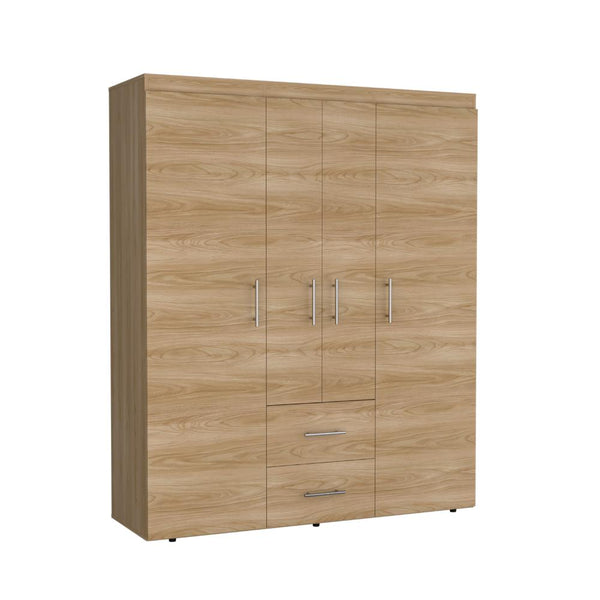Closet Bariloche Bombay Eco, Fresno Europeo, con Variedad de Entrepaños y Cuatro Puertas Abatibles