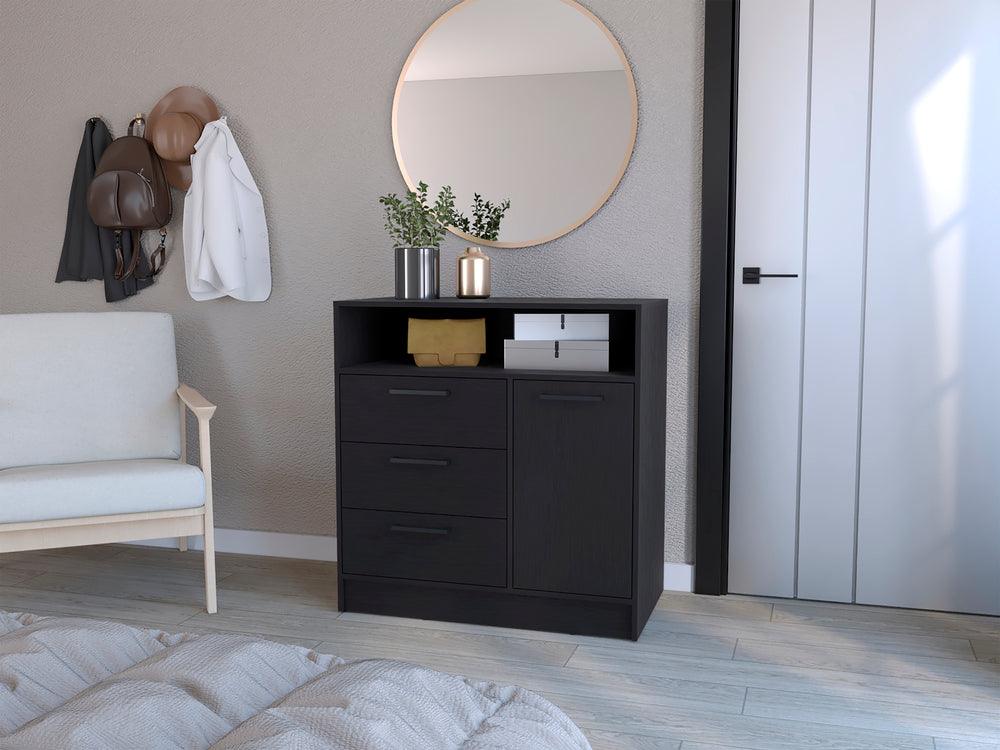 Organizador Omex, Wengue, con Tres Cajones y Una Puerta Abatible ZF - VIRTUAL MUEBLES