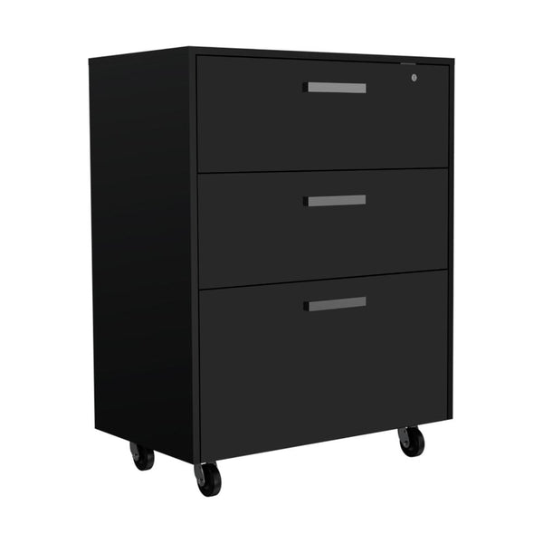 Archivador Multiusos Martin, Wengue, con cerradura y llave para puerta