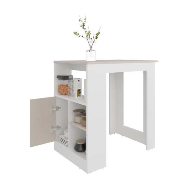 Barra de Cocina Atica, Blanco Duqueza y Capri, con un diseño moderno