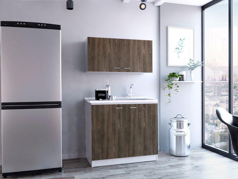 Cocina Integral Cantabria color Chocolate y Blanco.
