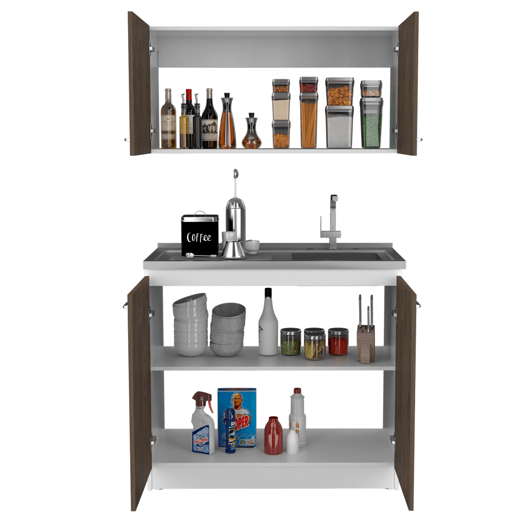 Cocina Integral Cantabria color Chocolate y Blanco.