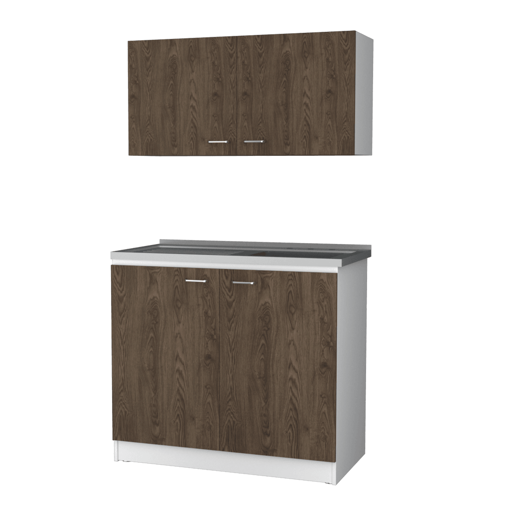 Cocina Integral Cantabria color Chocolate y Blanco.