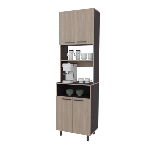 Alacena Otomo, Bardolino y Wengue, con espacio para microondas y para almacenar objetos ZF