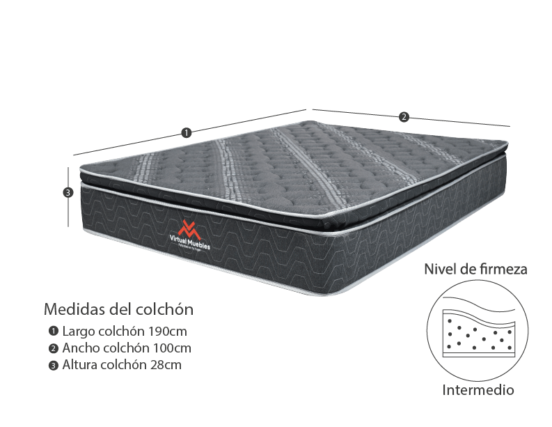 Combo para Habitación Joedi, incluye Cama sencilla y Colchón.