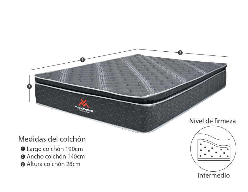 Combo para Habitación Optato, incluye Cama Doble y Colchón.