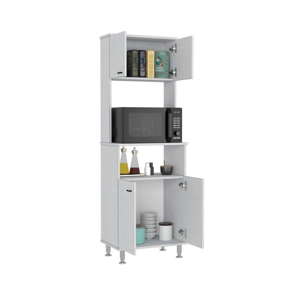 Mueble Alacena Fenix, Blanco, cuenta con cuatro puertas batientes y amplio espacio de almacenamiento CF - VIRTUAL MUEBLES