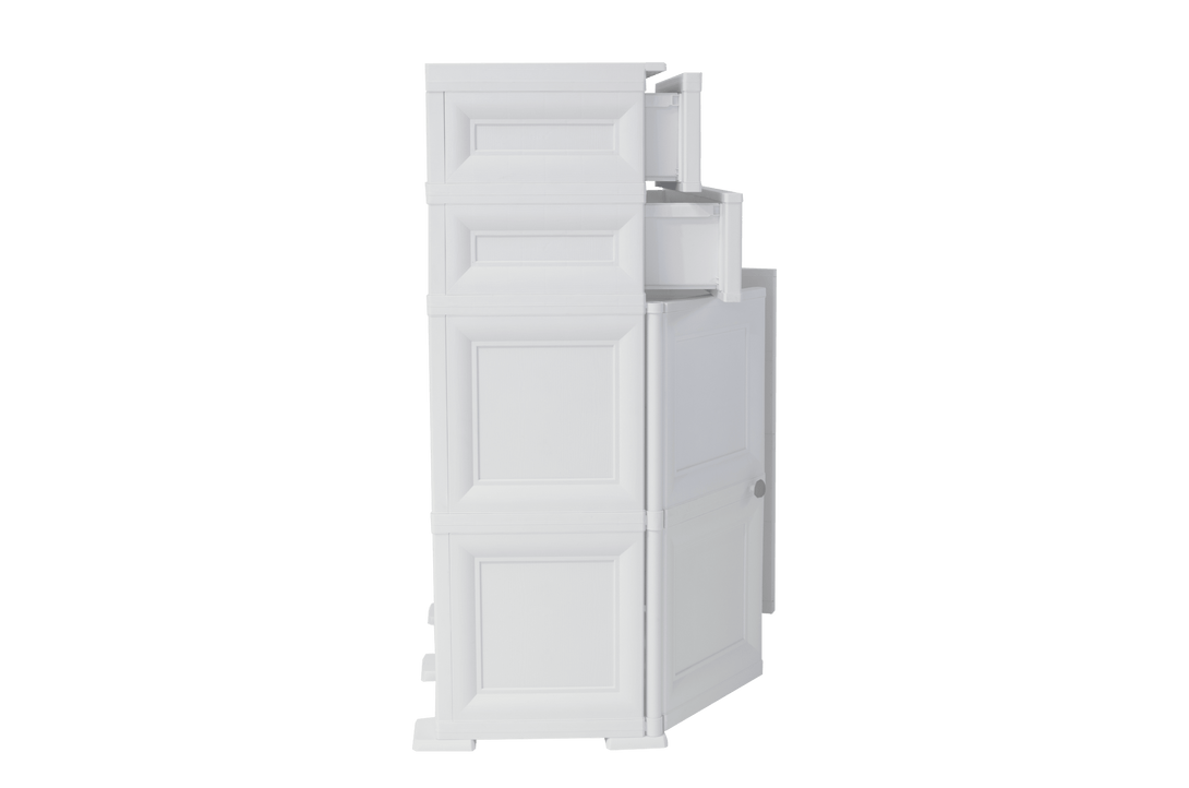 Mueble Organizador Elegance Picasso color Blanco Perla para Habitación.