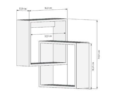 Repisa Cuadrada Deia, Beige y Blanco, x 1 Unidad - VIRTUAL MUEBLES