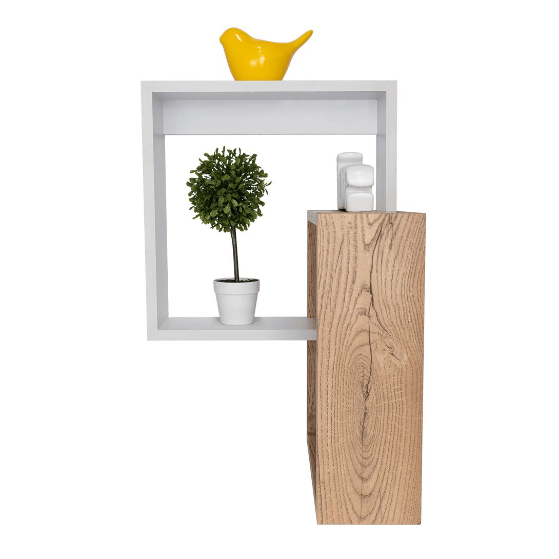 Repisa Cuadrada Deia, Beige y Blanco, x 1 Unidad - VIRTUAL MUEBLES