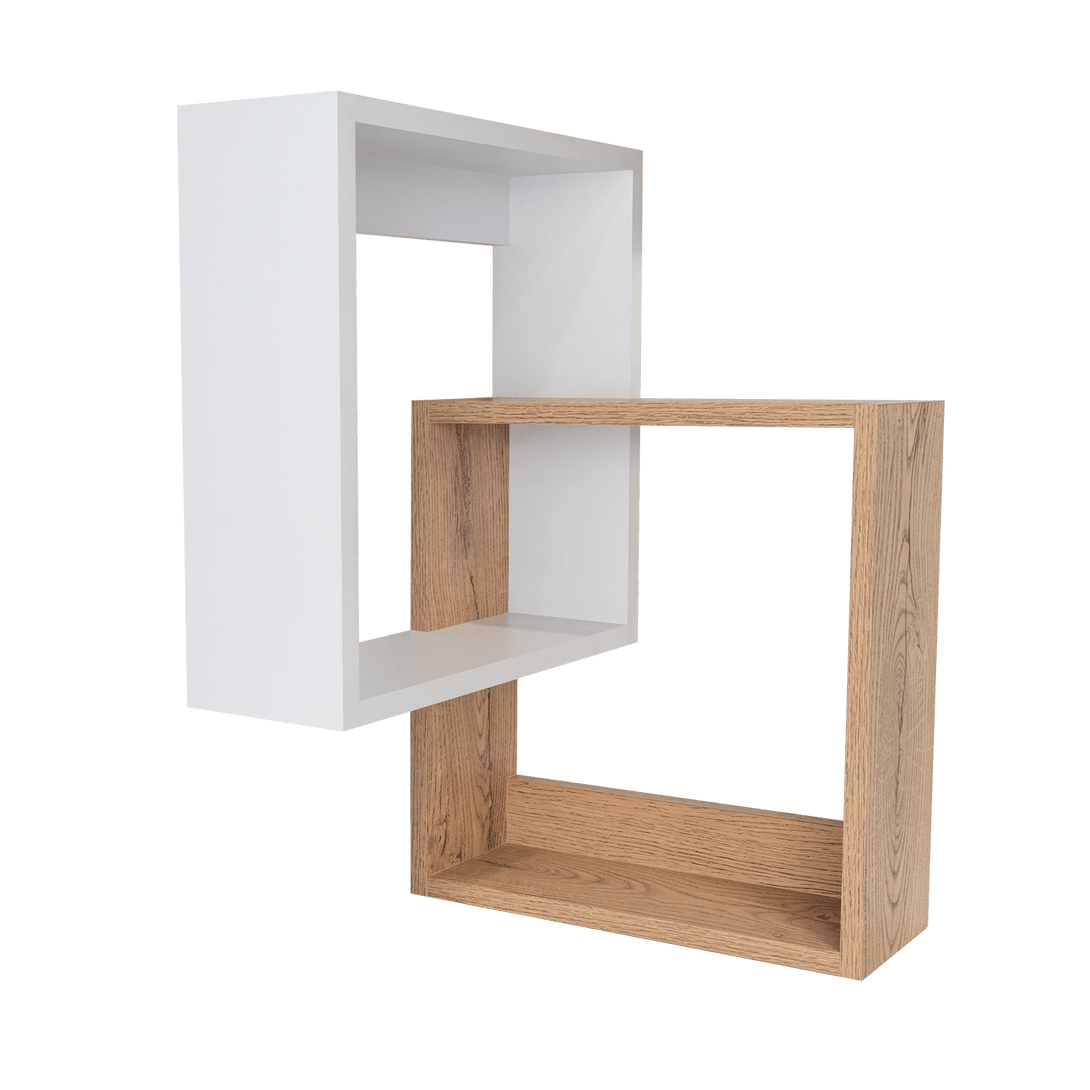 Repisa Cuadrada Deia, Beige y Blanco, x 1 Unidad - VIRTUAL MUEBLES