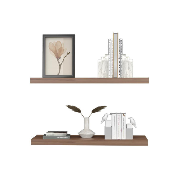 Repisa Flotante Maca X2, Café Espresso, con espacio para ubicar objetos ZF