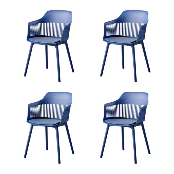 Silla Con Cojin Max, Color Azul, Con espaldar y cojín X4