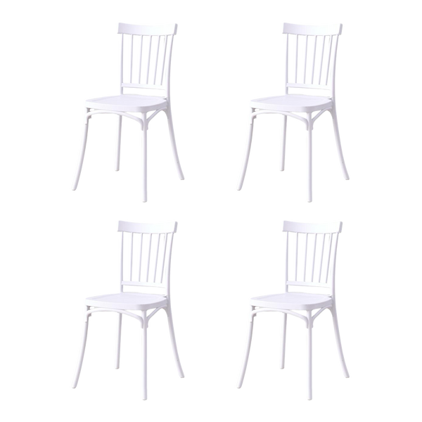 Silla Claus, Color Blanco, Con espaldar y diseño minimalista X4