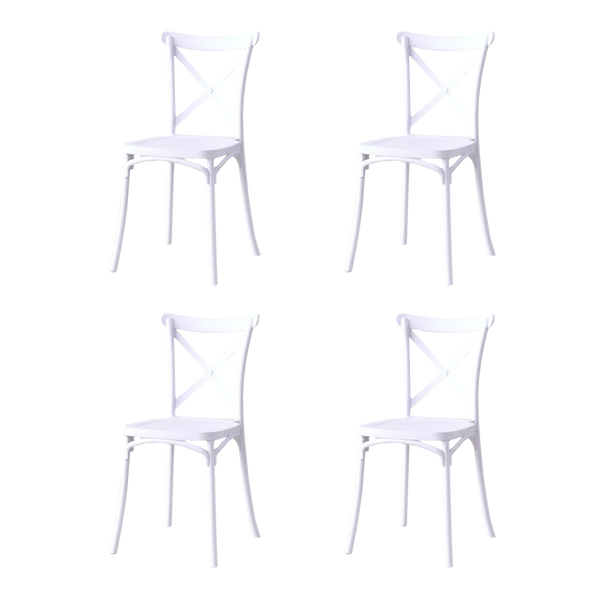 Silla Betany, Color Blanco, Con espaldar y diseño minimalista X4
