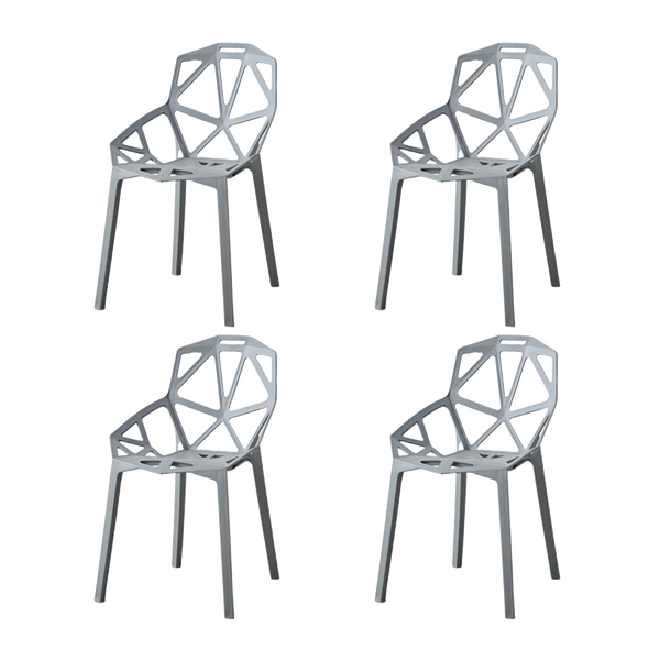 Silla Roxy, Color Gris Oscuro, Con espaldar y diseño Moderno X4