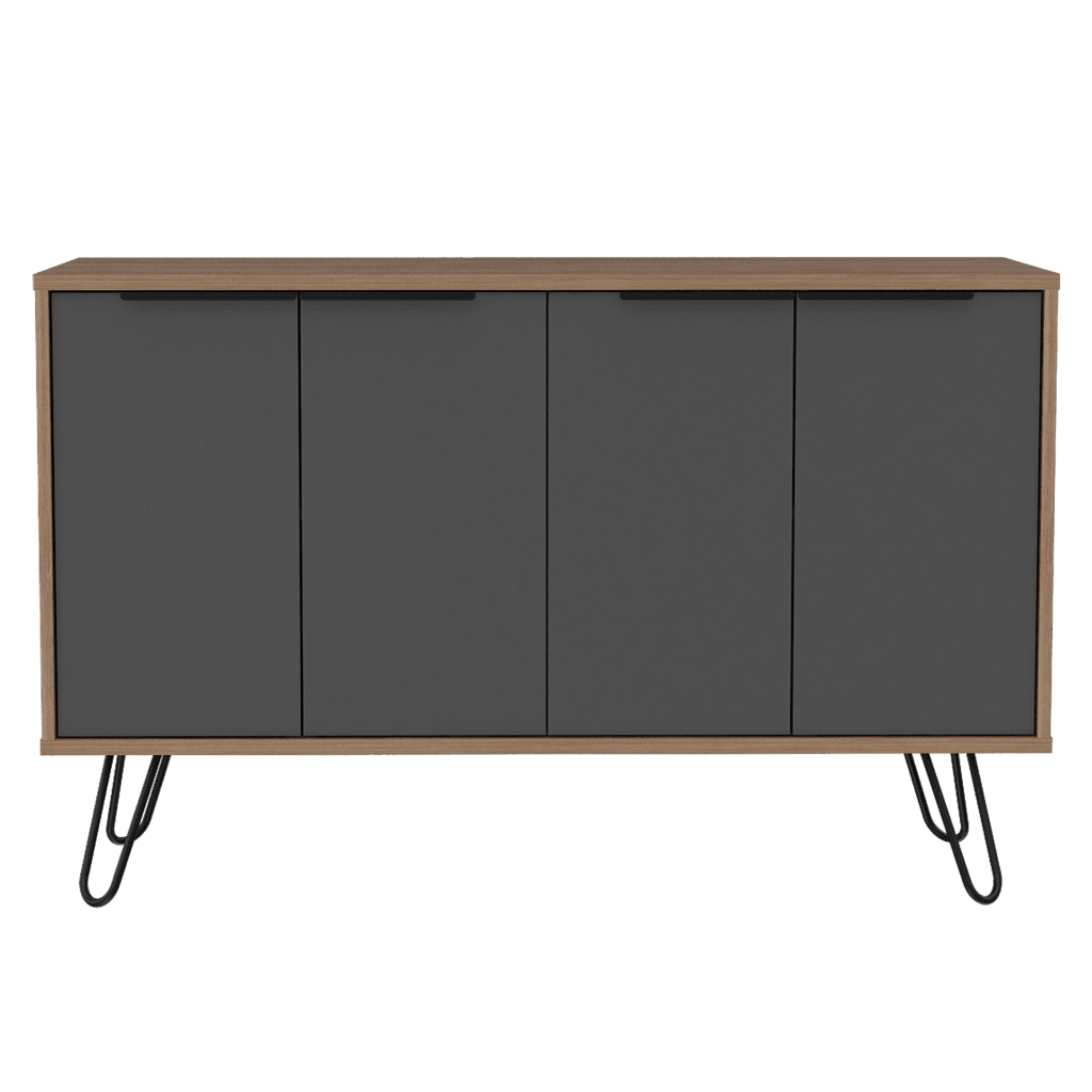 Muebles Auxiliar Recibidor Ozir color Miel y Plata oscuro para Sala.
