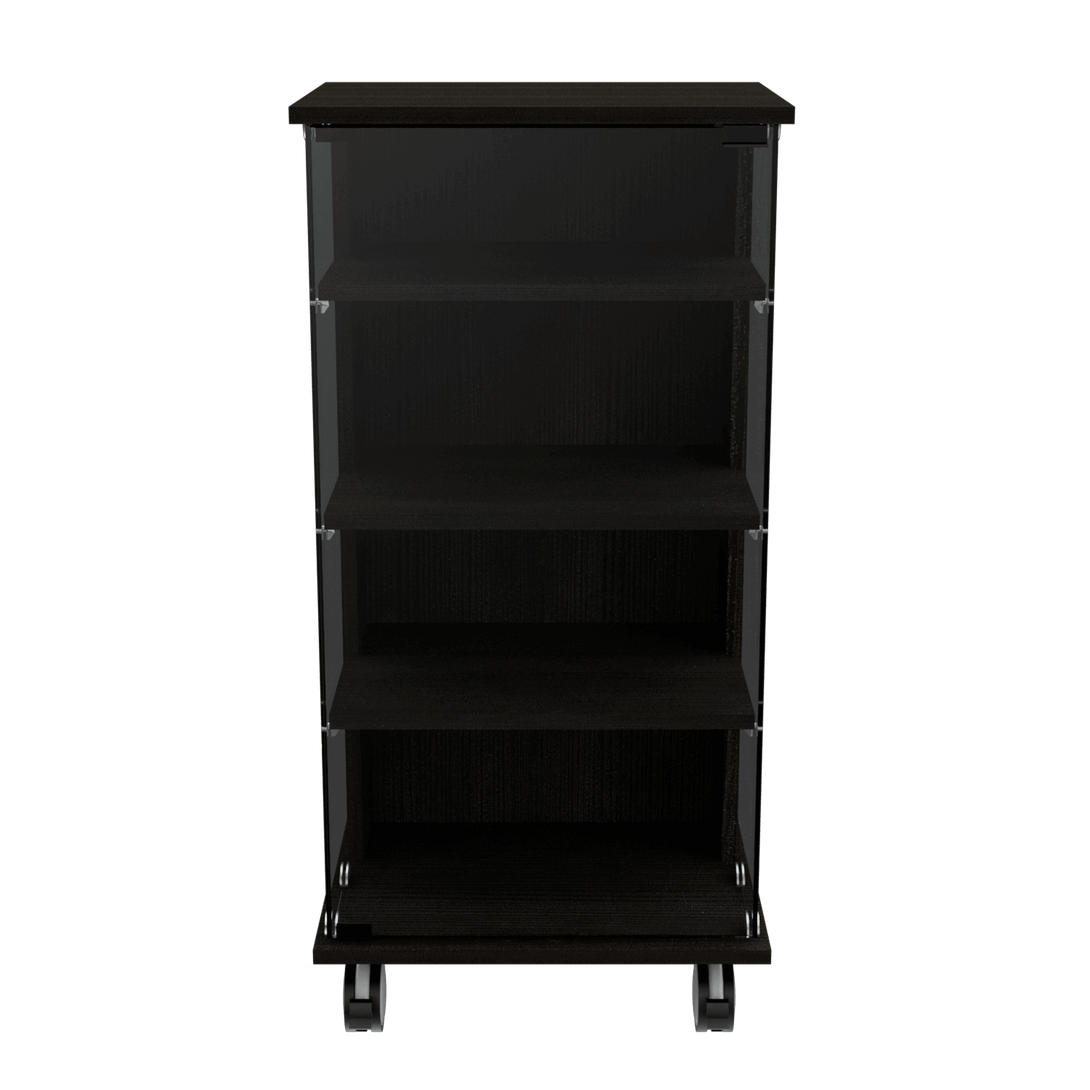 Vitrina Lyra color Wengue para Ambientes.